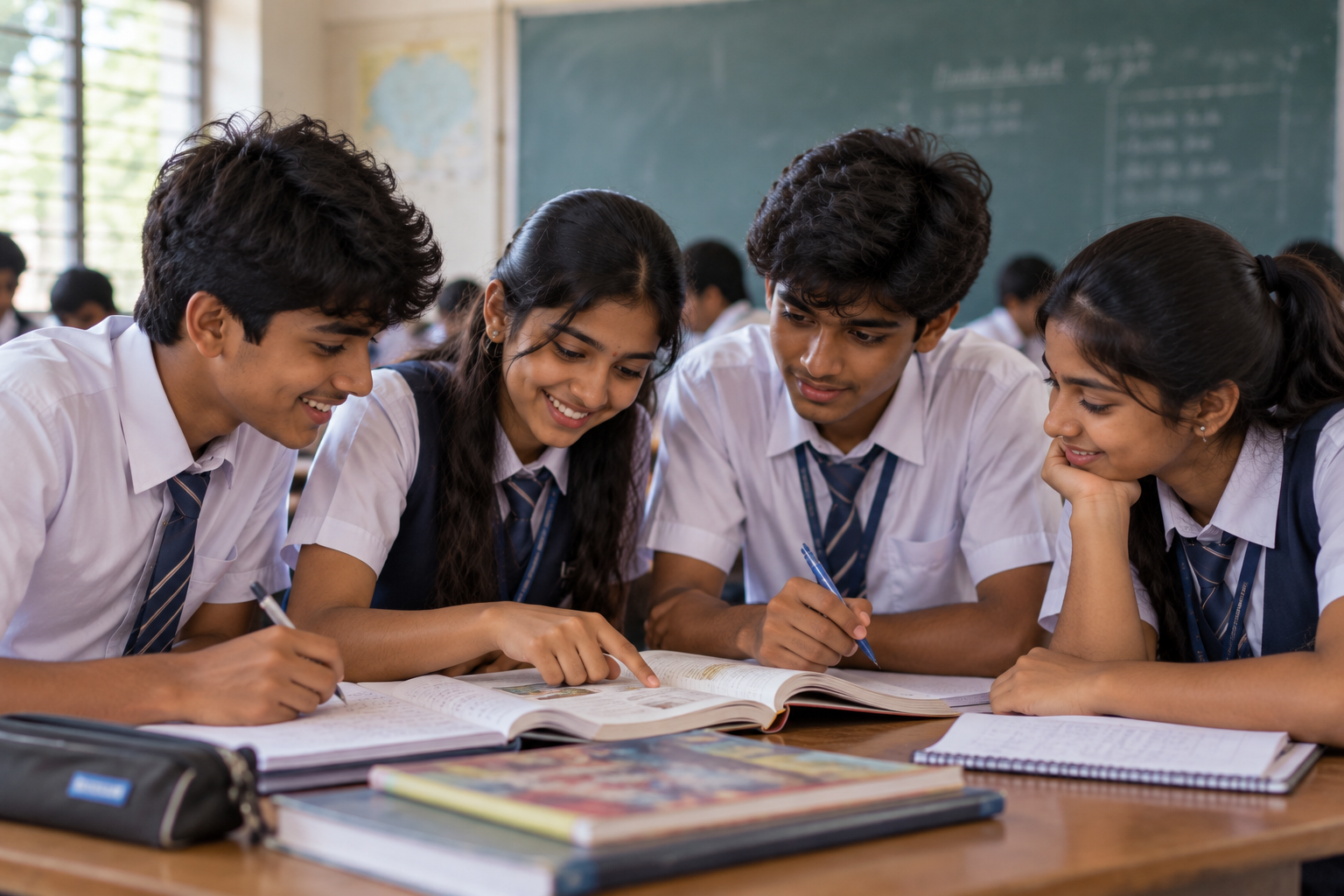 Children sharing a joyful learning moment